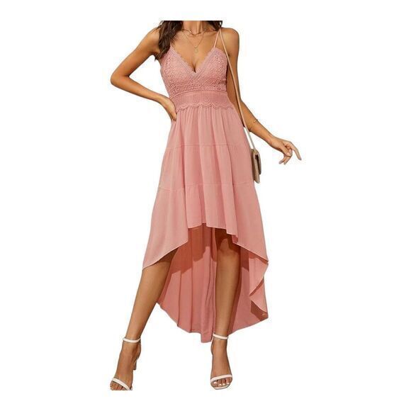 Women's Pink Barbie High Low Crochet Boho Goddess Dress Size 2X‎ - Picture 16 of 16